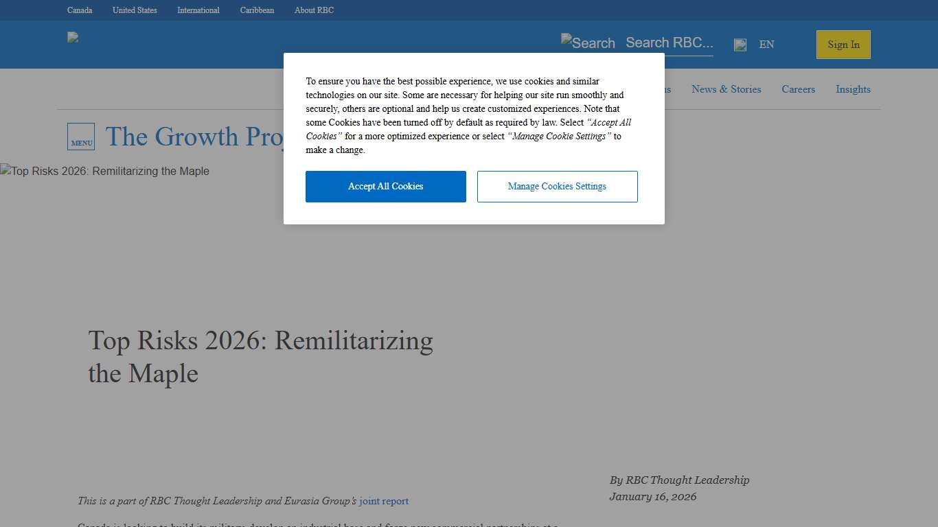 Top Risks 2026: Remilitarizing the Maple -